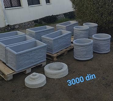 Betonske žardinjere za dvorište i terase - Materijal: armirani beton na lalafo.rs — 2 Betonske žardinjere za dvorište i terase - Materijal: armirani beton — 2