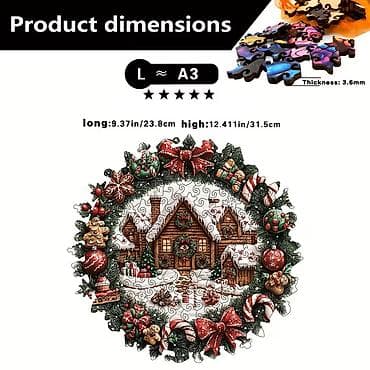 Christmas drvene puzzle NOVO Drvena slagalica 2 u 1 – Božićna kućica na lalafo.rs — 7 Christmas drvene puzzle NOVO Drvena slagalica 2 u 1 – Božićna kućica — 7