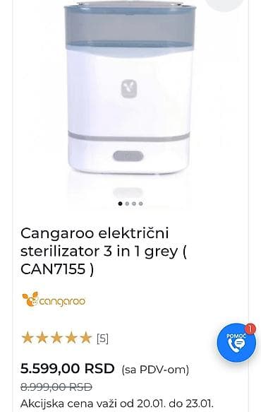 Cangaroo električni sterilizator 3 u 1, sivi (CAN7155) - na lalafo.rs Cangaroo električni sterilizator 3 u 1, sivi (CAN7155) -