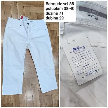 Bele ženske bermude (capri) – Azel - Model: Capri/bermude do pola na lalafo.rs — 1 Bele ženske bermude (capri) – Azel - Model: Capri/bermude do pola — 1