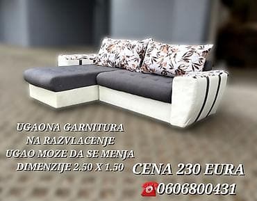 Ugaona garnitura na razvlačenje - Dimenzije: 2.50 x 1.50 m - na lalafo.rs — 7 Ugaona garnitura na razvlačenje - Dimenzije: 2.50 x 1.50 m - — 7
