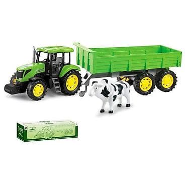 Igračka set – traktor sa prikolicom i kravom - Detaljno izrađen na lalafo.rs Igračka set – traktor sa prikolicom i kravom - Detaljno izrađen