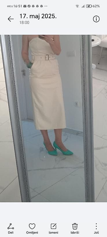 Elegantna kožna haljina + štikle – set - Haljina: midi dužina, uski at lalafo.rs Elegantna kožna haljina + štikle – set - Haljina: midi dužina, uski