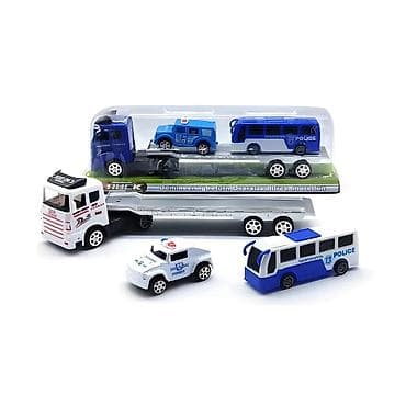 Set igračaka – kamion sa prikolicom i policijskim vozilima - Veliki na lalafo.rs Set igračaka – kamion sa prikolicom i policijskim vozilima - Veliki