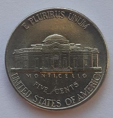 Američki nikl – Jefferson Nickel, godina 1991, oznaka kovnice “D” na lalafo.rs — 2 Američki nikl – Jefferson Nickel, godina 1991, oznaka kovnice “D” — 2