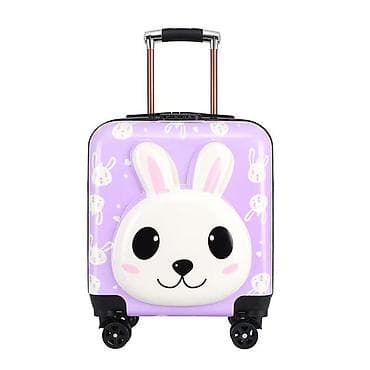 Dečji kofer na točkiće – ljubičasti sa 3D zecom - Tvrda ABS/PC na lalafo.rs Dečji kofer na točkiće – ljubičasti sa 3D zecom - Tvrda ABS/PC