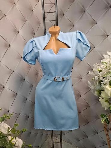 Elegantna kratka haljina s pojasom - Model: mini/kolenasta dužina na lalafo.rs Elegantna kratka haljina s pojasom - Model: mini/kolenasta dužina