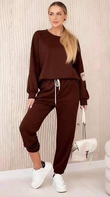 Damski komplet trenerke – duks + donji deo - Kroj: opušten, oversized na lalafo.rs — 2 Damski komplet trenerke – duks + donji deo - Kroj: opušten, oversized — 2