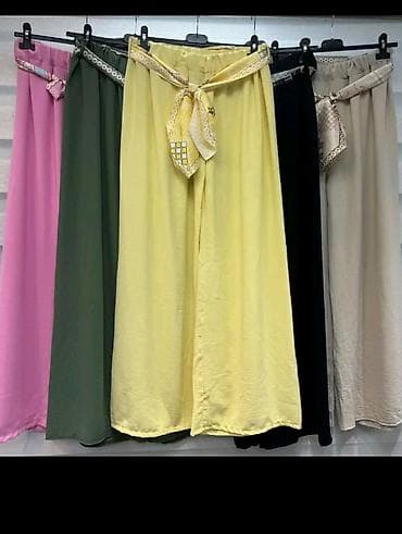 Ženske široke pantalone sa marama-pojasom - Kroj: široke nogavice na lalafo.rs Ženske široke pantalone sa marama-pojasom - Kroj: široke nogavice