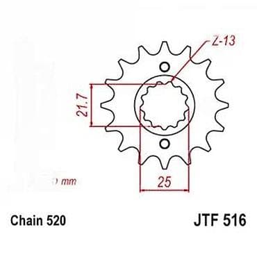Prednji lančanik JTF516 za motocikle - Tip lanca: 520 - Broj zuba na lalafo.rs Prednji lančanik JTF516 za motocikle - Tip lanca: 520 - Broj zuba