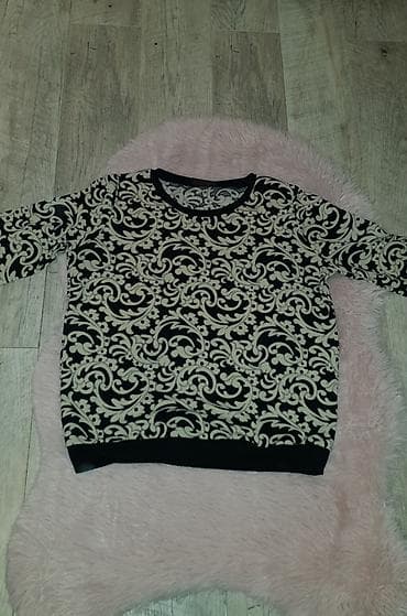 Women's Sweatshirts: Bluza sa elastinom siroka. - Boja crna osnova sa bež at lalafo.rs — 7 Women's Sweatshirts: Bluza sa elastinom siroka. - Boja crna osnova sa bež — 7