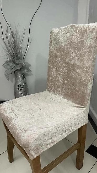 Rastegljive navlake za stolice – baršunasti izgled - Materijal: meka na lalafo.rs — 7 Rastegljive navlake za stolice – baršunasti izgled - Materijal: meka — 7