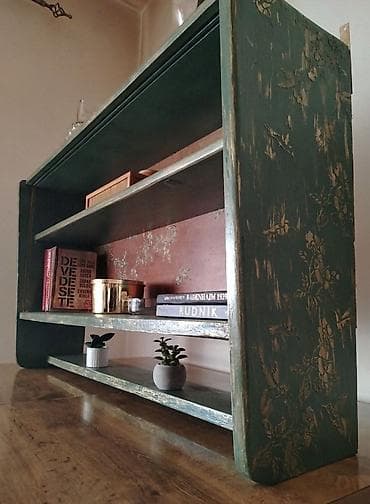 Restaurirana zidna polica od punog drveta – ručno rađena na lalafo.rs — 8 Restaurirana zidna polica od punog drveta – ručno rađena — 8