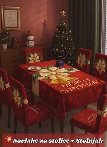 🎄 Novogodišnji stolnjak (150x220 cm) + 6 navlaka za stolice 🎄 Unesite na lalafo.rs — 4 🎄 Novogodišnji stolnjak (150x220 cm) + 6 navlaka za stolice 🎄 Unesite — 4