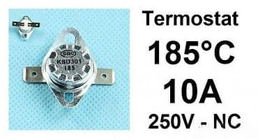 Termostati za veš mašine: Termostat KSD301 – 185°C, 10A, 250V, NC - Tip: bimetalni prekidač na lalafo.rs — 2 Termostati za veš mašine: Termostat KSD301 – 185°C, 10A, 250V, NC - Tip: bimetalni prekidač — 2