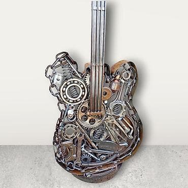Unikatna ručno rađena gitara od metala – Dekorativna skulptura u na lalafo.rs — 3 Unikatna ručno rađena gitara od metala – Dekorativna skulptura u — 3