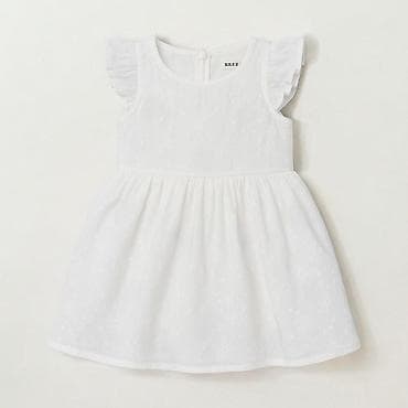 Bela dečja haljina sa kratkim volan-rukavima - Kroj: klasičan A-kroj na lalafo.rs Bela dečja haljina sa kratkim volan-rukavima - Kroj: klasičan A-kroj