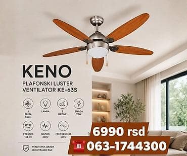 KENO plafonski luster ventilator KE-63S - Kombinacija ventilatora i na lalafo.rs KENO plafonski luster ventilator KE-63S - Kombinacija ventilatora i