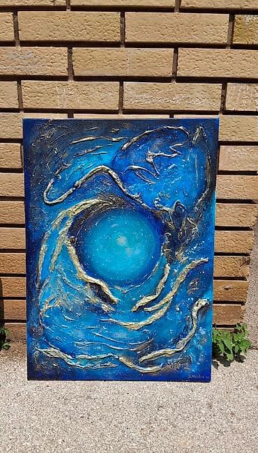 Apstraktna slika – akril na platnu sa teksturnim reljefom na lalafo.rs — 1 Apstraktna slika – akril na platnu sa teksturnim reljefom — 1