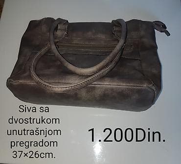 eko koza sa: Siva ženska torba, dimenzije 37×26 cm. Dvostruka unutrašnja pregrada na lalafo.rs — 1 eko koza sa: Siva ženska torba, dimenzije 37×26 cm. Dvostruka unutrašnja pregrada — 1