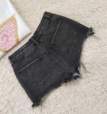 ZARA crno sivkasti teksas šorc Materijal 100% ekološki coton na lalafo.rs — 2 ZARA crno sivkasti teksas šorc Materijal 100% ekološki coton — 2