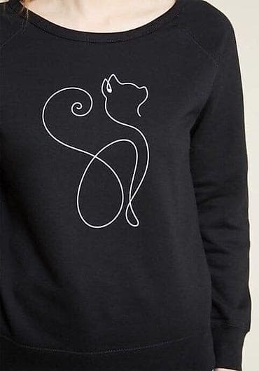 Duks bluza sa manzetnama i belim vezom macke. Dostupna samo zuta boja na lalafo.rs Duks bluza sa manzetnama i belim vezom macke. Dostupna samo zuta boja