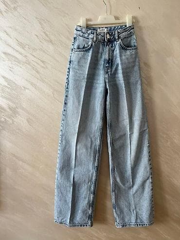 Ženske farmerke sa širokim nogavicama, visokim strukom i izbledelim na lalafo.rs — 2 Ženske farmerke sa širokim nogavicama, visokim strukom i izbledelim — 2