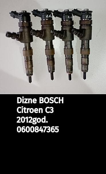 Dizne BOSCH za Citroën C3, 2012. godište. Set od 4 komada, oznaka na lalafo.rs Dizne BOSCH za Citroën C3, 2012. godište. Set od 4 komada, oznaka