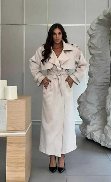 zenske broj: Dugi ženski kaput/trenč sa pojasom - Model: klasičan oversized kroj at lalafo.rs — 4 zenske broj: Dugi ženski kaput/trenč sa pojasom - Model: klasičan oversized kroj — 4