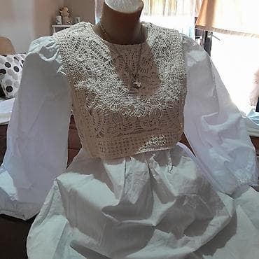 Ručno rađeni pleteni prsluk/jelek od ecru konca - Delikatna heklana na lalafo.rs — 1 Ručno rađeni pleteni prsluk/jelek od ecru konca - Delikatna heklana — 1