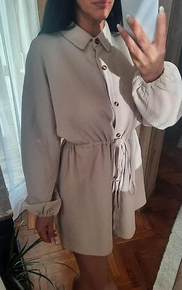 Shein haljina kosulja oversized boja uzivo je krem puder, još lepša at lalafo.rs Shein haljina kosulja oversized boja uzivo je krem puder, još lepša