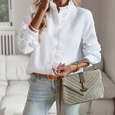 cista koza broj: Ženska bluza sa volanima i dugmadima - Model: elegantna košulja/bluza na lalafo.rs — 2 cista koza broj: Ženska bluza sa volanima i dugmadima - Model: elegantna košulja/bluza — 2