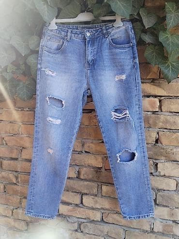 bermude teksas br: Ženske farmerke sa poderotinama – veličina L - Model: ravne nogavice at lalafo.rs — 1 bermude teksas br: Ženske farmerke sa poderotinama – veličina L - Model: ravne nogavice — 1