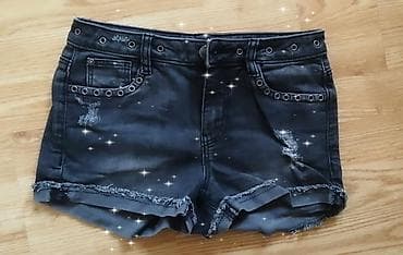 bermude teksas br: Teksas šorts u ispranoj crnoj boji. Dizajn uključuje metalne nitne duž at lalafo.rs — 1 bermude teksas br: Teksas šorts u ispranoj crnoj boji. Dizajn uključuje metalne nitne duž — 1