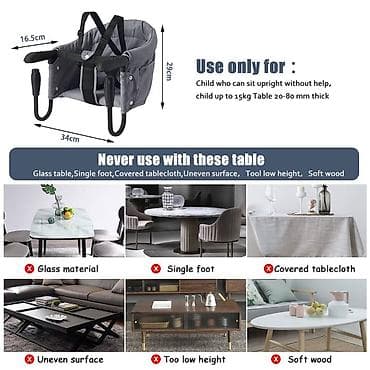 Prijenosna viseća stolica za bebe – siva - Stolica koja se lako na lalafo.rs — 5 Prijenosna viseća stolica za bebe – siva - Stolica koja se lako — 5