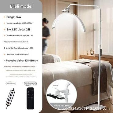 Profesionalna LED podna lampa za kozmetičare i salone – bijeli model na lalafo.rs Profesionalna LED podna lampa za kozmetičare i salone – bijeli model