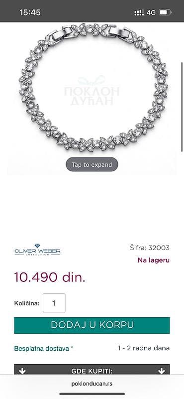 Oliver Weber narukvica i mindjuse
Novo
Narukvica 18cm + 3cm na lalafo.rs — 5 Oliver Weber narukvica i mindjuse
Novo
Narukvica 18cm + 3cm — 5