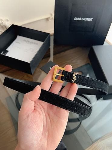 Saint Laurent Paris kaiš – crna prirodna koža i brušena koža - Model na lalafo.rs — 8 Saint Laurent Paris kaiš – crna prirodna koža i brušena koža - Model — 8