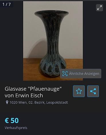 Vases and pots: Vaza rucni rad Erwin Eisch unikat 1960g.Nemacka. Unikatna at lalafo.rs — 8 Vases and pots: Vaza rucni rad Erwin Eisch unikat 1960g.Nemacka. Unikatna — 8