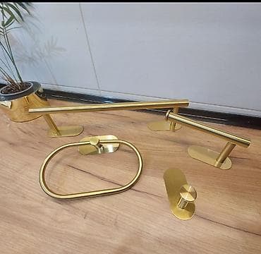 Set galanterije za kupatilo. Lux zlatna boja. Bez bušenja pločica na lalafo.rs — 3 Set galanterije za kupatilo. Lux zlatna boja. Bez bušenja pločica — 3