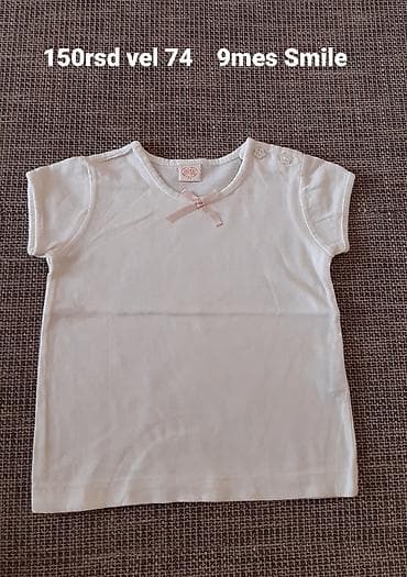 Bebi majica Smile, veličina 74 (oko 9 meseci). - Boja: bela - Kratki na lalafo.rs Bebi majica Smile, veličina 74 (oko 9 meseci). - Boja: bela - Kratki