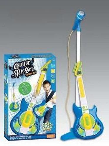 Kreativne i edukativne igračke: Dečiji muzički set – gitara i mikrofon na stalku - Komplet sadrži na lalafo.rs — 7 Kreativne i edukativne igračke: Dečiji muzički set – gitara i mikrofon na stalku - Komplet sadrži — 7