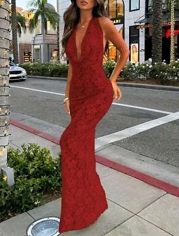 Duga večernja haljina od čipke - Model: uska silueta, duga do poda at lalafo.rs — 1 Duga večernja haljina od čipke - Model: uska silueta, duga do poda — 1