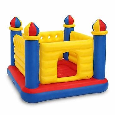 Dečiji naduvani zamak – skakajuća igraonica - Šarena skakajuća kućica na lalafo.rs Dečiji naduvani zamak – skakajuća igraonica - Šarena skakajuća kućica
