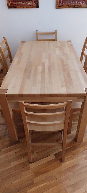 Sets of table and chairs: Na prodaju sto i 8 stolica od kuvane bukve. Dimenzije stola su 90 x at lalafo.rs — 5 Sets of table and chairs: Na prodaju sto i 8 stolica od kuvane bukve. Dimenzije stola su 90 x — 5