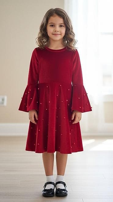 Dečija svečana haljina – crvena baršunasta, vel.od 3/4 do 11/12 - na lalafo.rs — 2 Dečija svečana haljina – crvena baršunasta, vel.od 3/4 do 11/12 - — 2