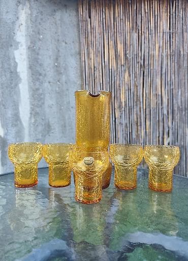 🍊 Bohemia Glass - Vintage češki set bokal i čaše (Amber staklo) 🍊 Na na lalafo.rs 🍊 Bohemia Glass - Vintage češki set bokal i čaše (Amber staklo) 🍊 Na