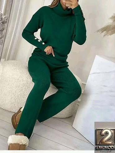 Ženski pleteni komplet – džemper i pantalone - Dvodomni komplet od na lalafo.rs — 2 Ženski pleteni komplet – džemper i pantalone - Dvodomni komplet od — 2