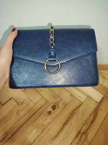 Tamnoplava ženska torba preko ramena - Materijal: veštačka koža na lalafo.rs — 2 Tamnoplava ženska torba preko ramena - Materijal: veštačka koža — 2