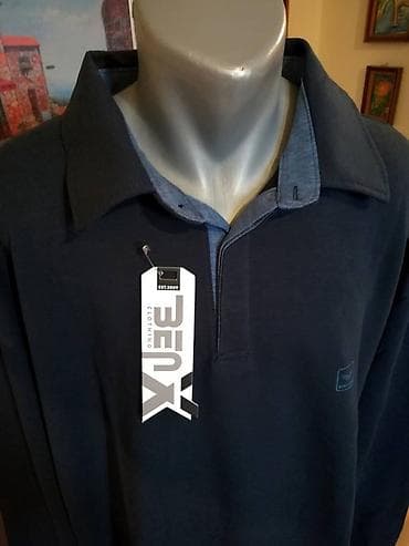 Novi muski duks sa kragnom u velikom broju Benx 5XL Teget na lalafo.rs — 2 Novi muski duks sa kragnom u velikom broju Benx 5XL Teget — 2